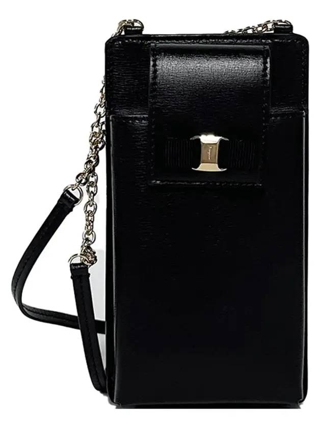 Salvatore Vara Bow Calfskin Phone Case Black - SALVATORE FERRAGAMO - BALAAN 2