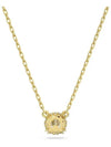 Stilla Round Zirconia Pendant Necklace Gold - SWAROVSKI - BALAAN 5