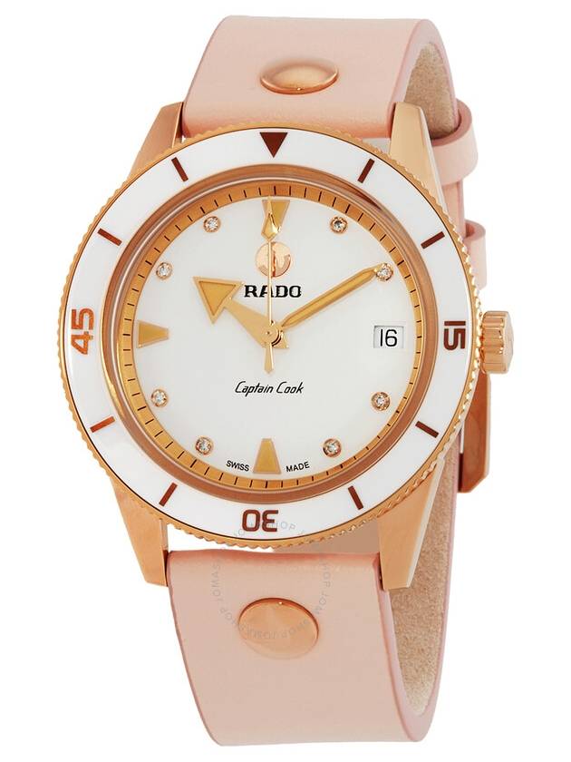 Rado Captain Cook Automatic Diamond White Dial Ladies Watch R32139708 - RADO - BALAAN 1