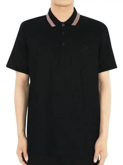 Striped Cotton Polo Shirt Black - BURBERRY - BALAAN 2