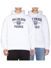 Paris France Oversized Organic Cotton Fleece Hoodie White - AMI - BALAAN 2