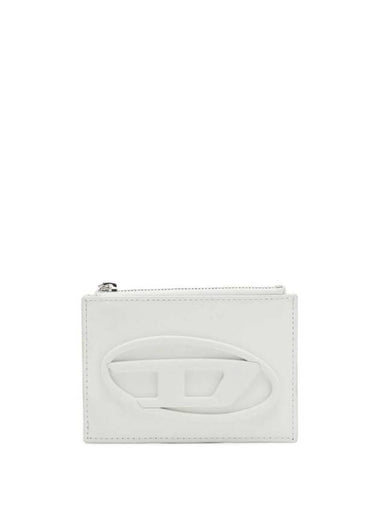 1DR Oval D Rodo Leather Card Wallet White - DIESEL - BALAAN 1