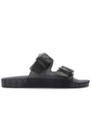 Mallorca Strappy Leather Slippers Black - BALENCIAGA - BALAAN 1