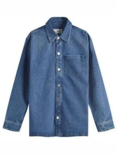 De Coeur Denim Long Sleeve Shirt Blue - AMI - BALAAN 2