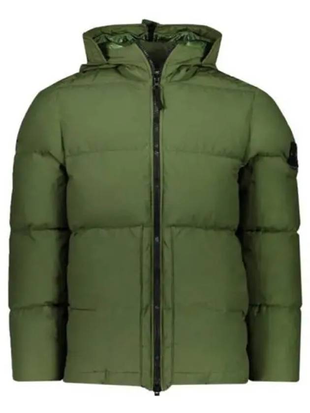 Naslan Light Watro Down Hooded Padding Olive Green - STONE ISLAND - BALAAN 2