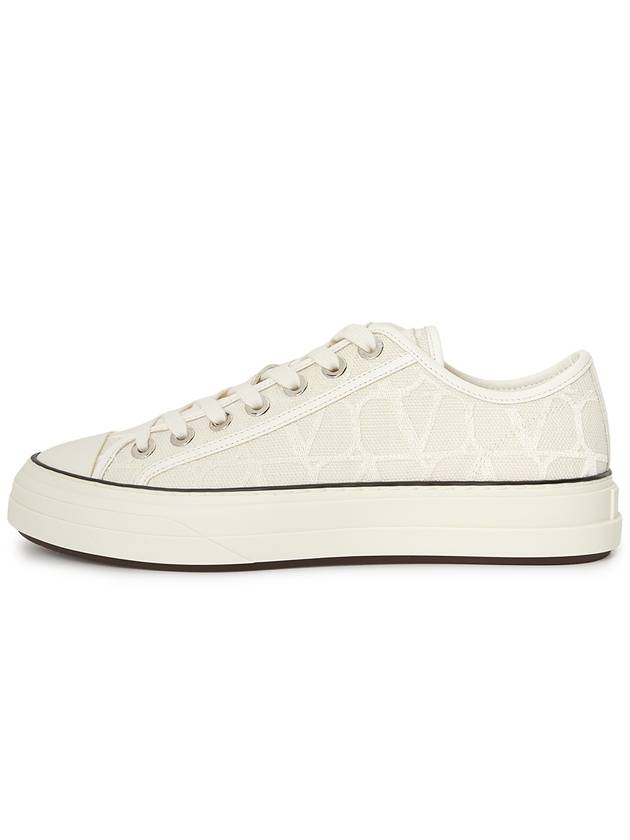 Toile Iconographe Low Top Sneakers Natural - VALENTINO - BALAAN 5