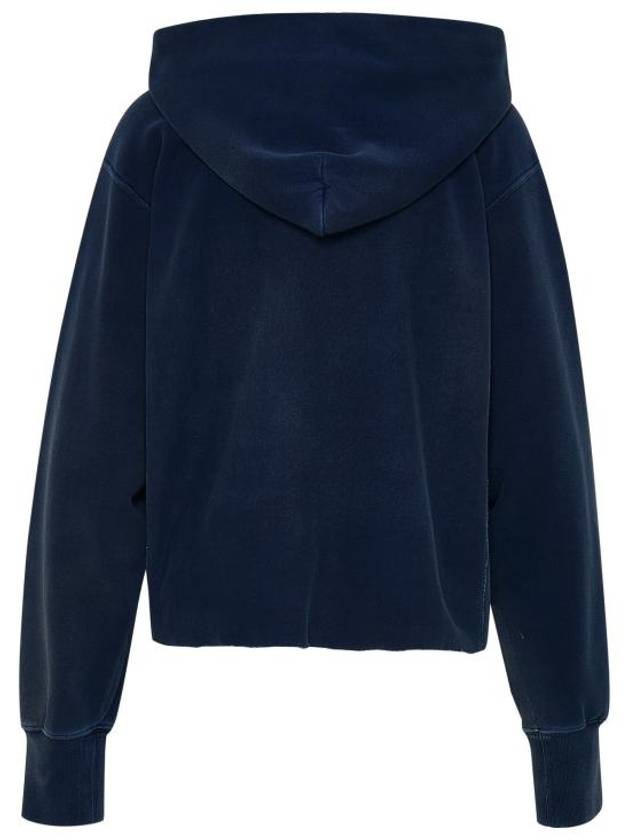 Logo Vintage Cotton Cropped Hoodie Blue - MAISON MARGIELA - BALAAN 4