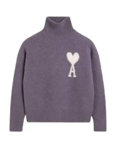 Alpaca Wool Blend Turtleneck Lilac - AMI - BALAAN 2