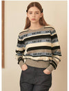 Demure Stripe Logo Knit Top Beige - MICANE - BALAAN 4