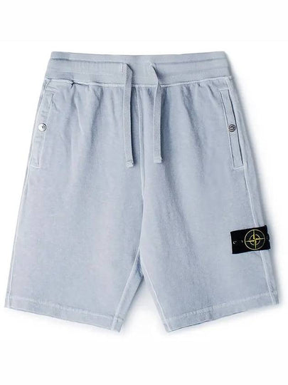 Compass Badge Cotton Track Shorts Light Blue - STONE ISLAND - BALAAN 2