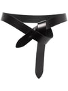 Women's Lecce Leather Tie Belt Black - ISABEL MARANT - BALAAN 1