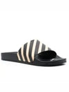 Diag Stripe Print Slider Slippers Black Beige - OFF WHITE - BALAAN 4