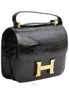 Constance 24 Alligator Black Rose Gold Y 71755 - HERMES - BALAAN 3