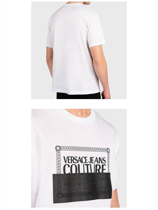 Jeans Couture Logo Graphic Short Sleeve T-Shirt White - VERSACE - BALAAN 6