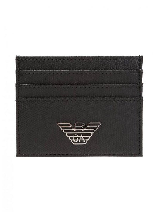 Logo 3-Fold Card Wallet Black - EMPORIO ARMANI - BALAAN 1