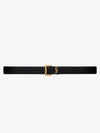 Cassandra Square Crocodile Leather Buckle Belt Black - SAINT LAURENT - BALAAN 3