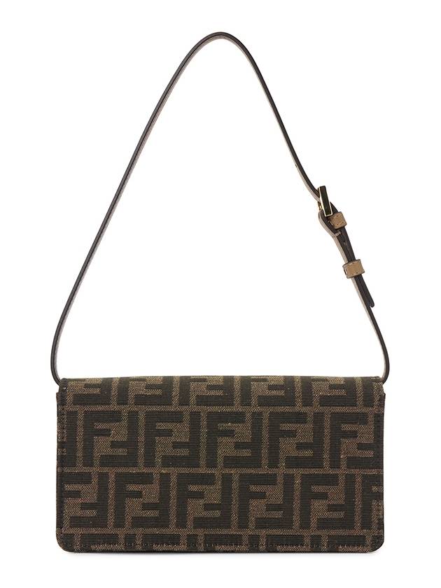 Baguette FF Fabric Shoulder Long Wallet Brown - FENDI - BALAAN 4