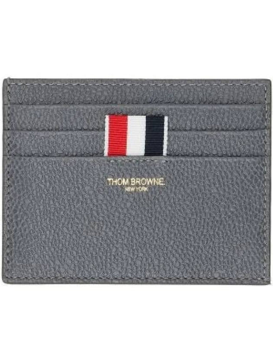 Leather Card Wallet Dark Grey - THOM BROWNE - BALAAN 2