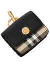 Check and Leather AirPod Pro Case Arch Beige Black - BURBERRY - BALAAN 2