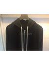 Drawstring Long Fit Cotton Zip-up Hoodie Black - RICK OWENS - BALAAN 4