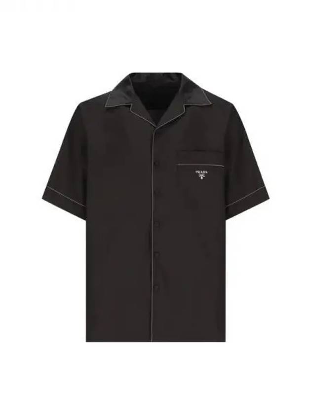 Logo printed pocket silk shirt - PRADA - BALAAN 1