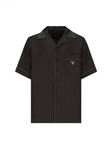 Logo printed pocket silk shirt - PRADA - BALAAN 1