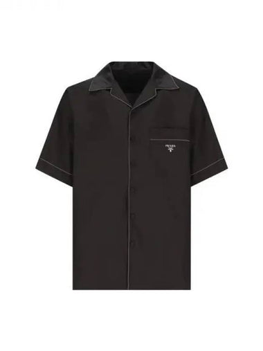 Logo printed pocket silk shirt - PRADA - BALAAN 1