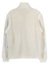 Embroidered Logo Furry Wool Zip-up Jacket Ivory - STONE ISLAND - BALAAN 3