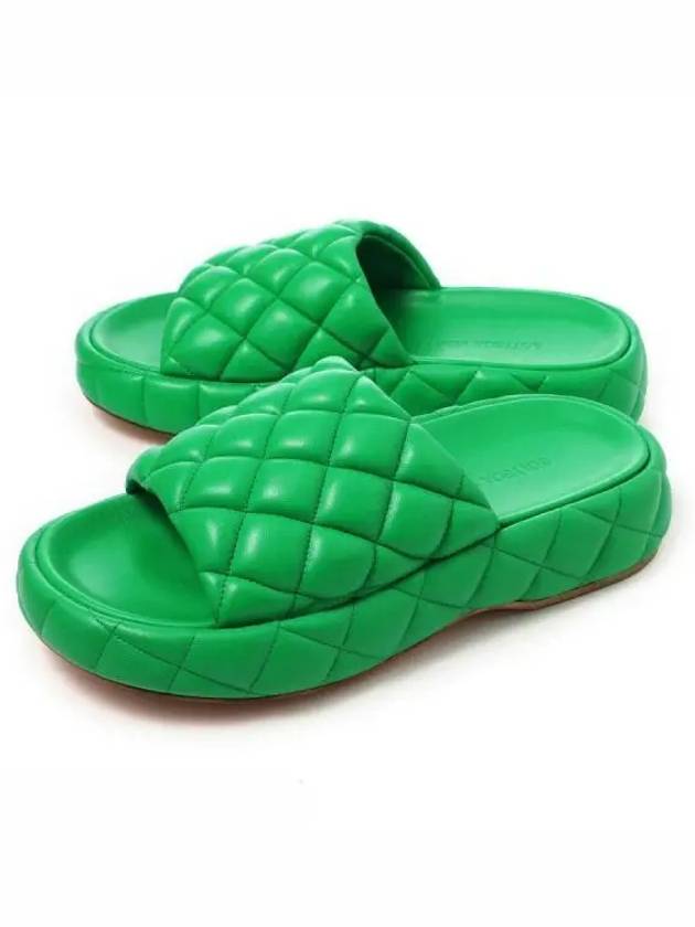 Quilted Padded Slippers Green - BOTTEGA VENETA - BALAAN 2