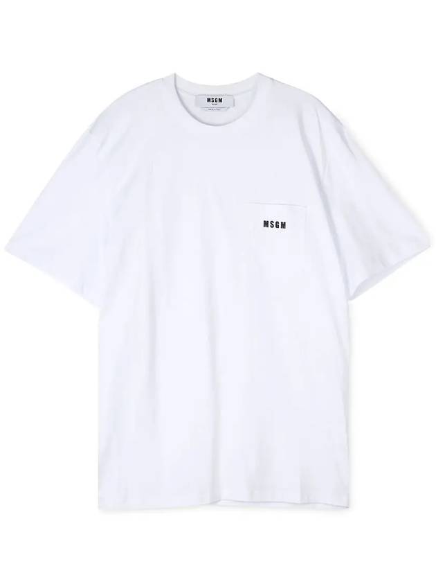 Pocket Logo Short Sleeve T-Shirt White - MSGM - BALAAN 2