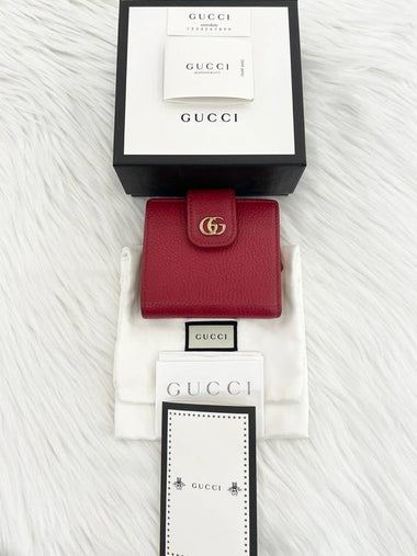 Women s GG Marmont Flap Bicycle Wallet Red 523193 Condition A - GUCCI - BALAAN 1