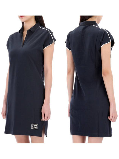 EA7 Logo Polo Short Sleeve Short Dress Navy - EMPORIO ARMANI - BALAAN 2