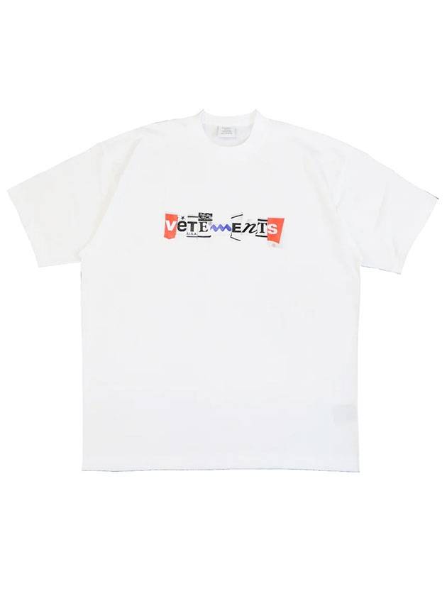 Collage Logo Print Short Sleeve T-Shirt White - VETEMENTS - BALAAN 1