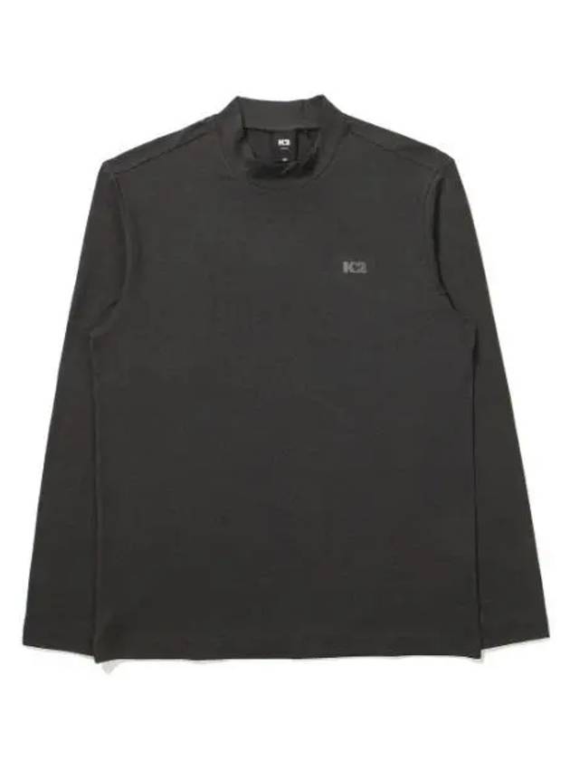 K2 BOOST Fall soft turtleneck t shirt MELANGE CHARCOAL - KATE - BALAAN 1