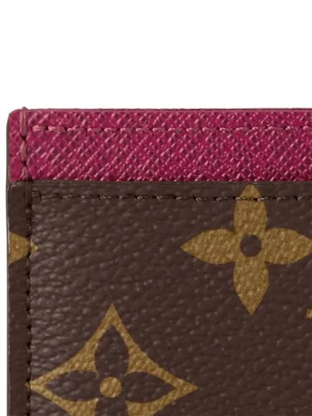 Monogram Card Wallet Brown Fuchsia - LOUIS VUITTON - BALAAN 6