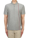 RWB Stripe Polo Shirt Grey - THOM BROWNE - BALAAN 4