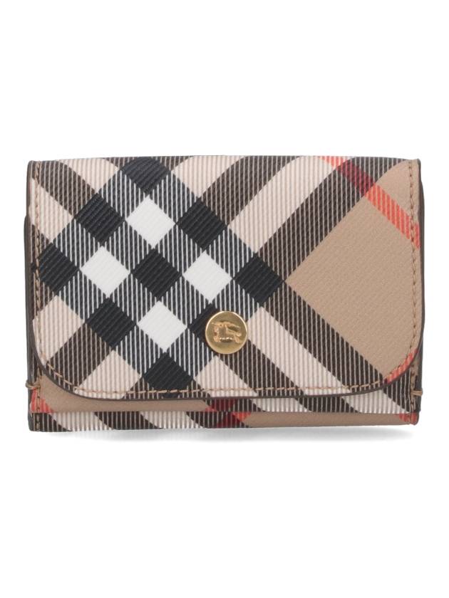 Check Half Wallet Beige - BURBERRY - BALAAN 4