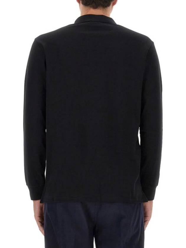 Men's Zebra Patch Long Sleeve Polo Shirt Black - PAUL SMITH - BALAAN 2