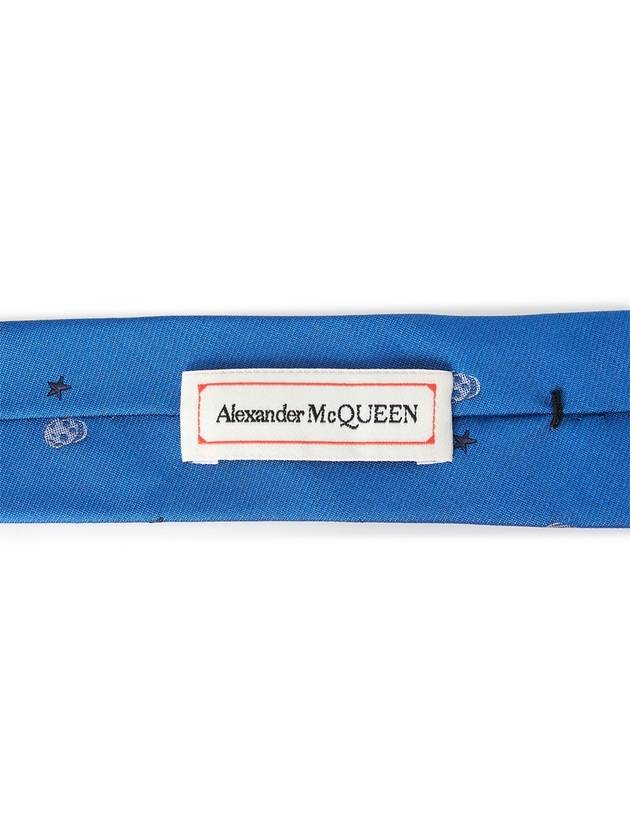 All Over Skull Silk Tie Blue - ALEXANDER MCQUEEN - BALAAN 6