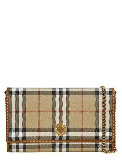 Check Chain Strap Long Wallet Beige - BURBERRY - BALAAN 2