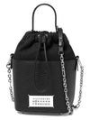 5AC Number Logo Texture Leather Bucket Bag Black - MAISON MARGIELA - BALAAN 2