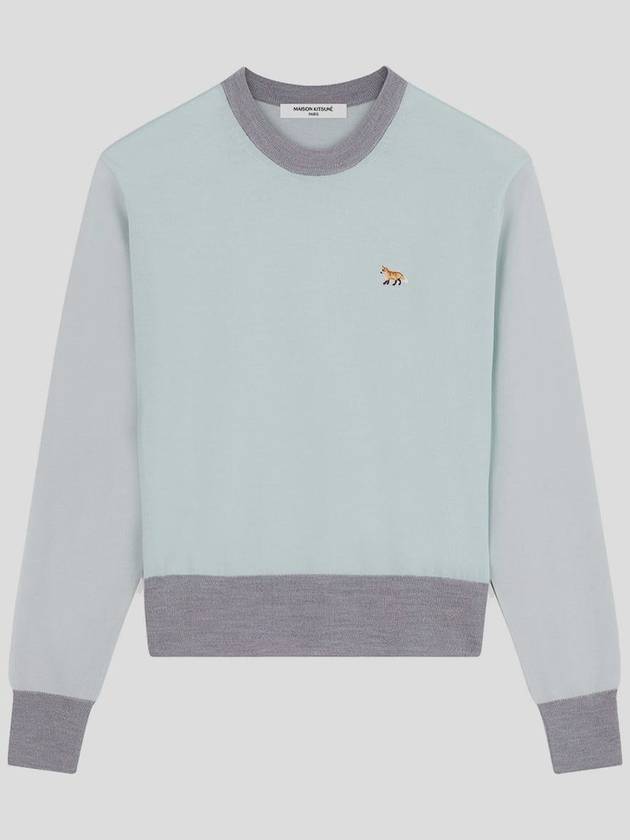 Color Block Merino Wool Knit Top Mint - MAISON KITSUNE - BALAAN 2