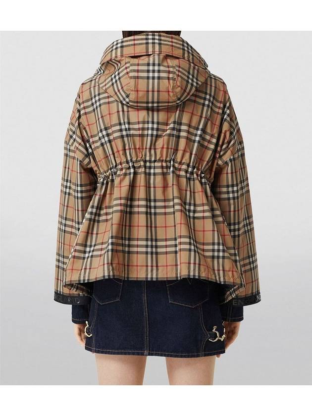 Women's Back-tone Check Zip-up Hooded Jacket Beige - BURBERRY - BALAAN 4