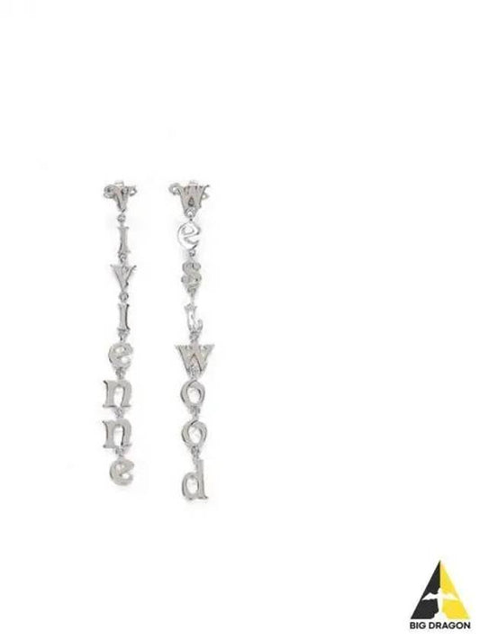 Women s Lettering Logo Drop Earrings Silver 6202015902 P019FJ - VIVIENNE WESTWOOD - BALAAN 1