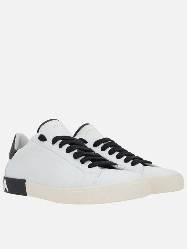 Calfskin Portofino Vintage Sneakers White Black - DOLCE&GABBANA - BALAAN 3