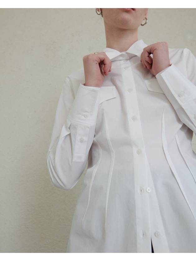 OUT SEAM DETAIL SLIM SHIRTS_WHITE - UNMUTE - BALAAN 3