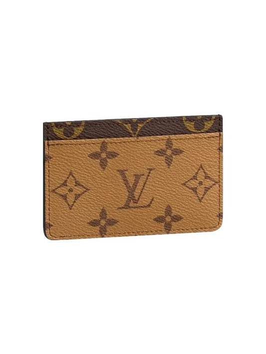 Monogram Reverse Canvas Card Wallet Brown - LOUIS VUITTON - BALAAN 1