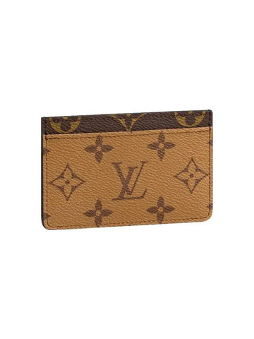 Monogram Reverse Canvas Card Wallet Brown - LOUIS VUITTON - BALAAN 1