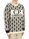 Intarsia Logo Virgin Wool Knit Top White - CP COMPANY - BALAAN 4