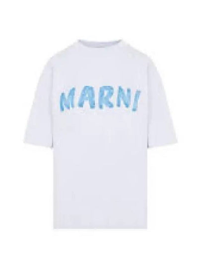 Logo Lettering Boxy Fit Short Sleeve T-Shirt White - MARNI - BALAAN 2